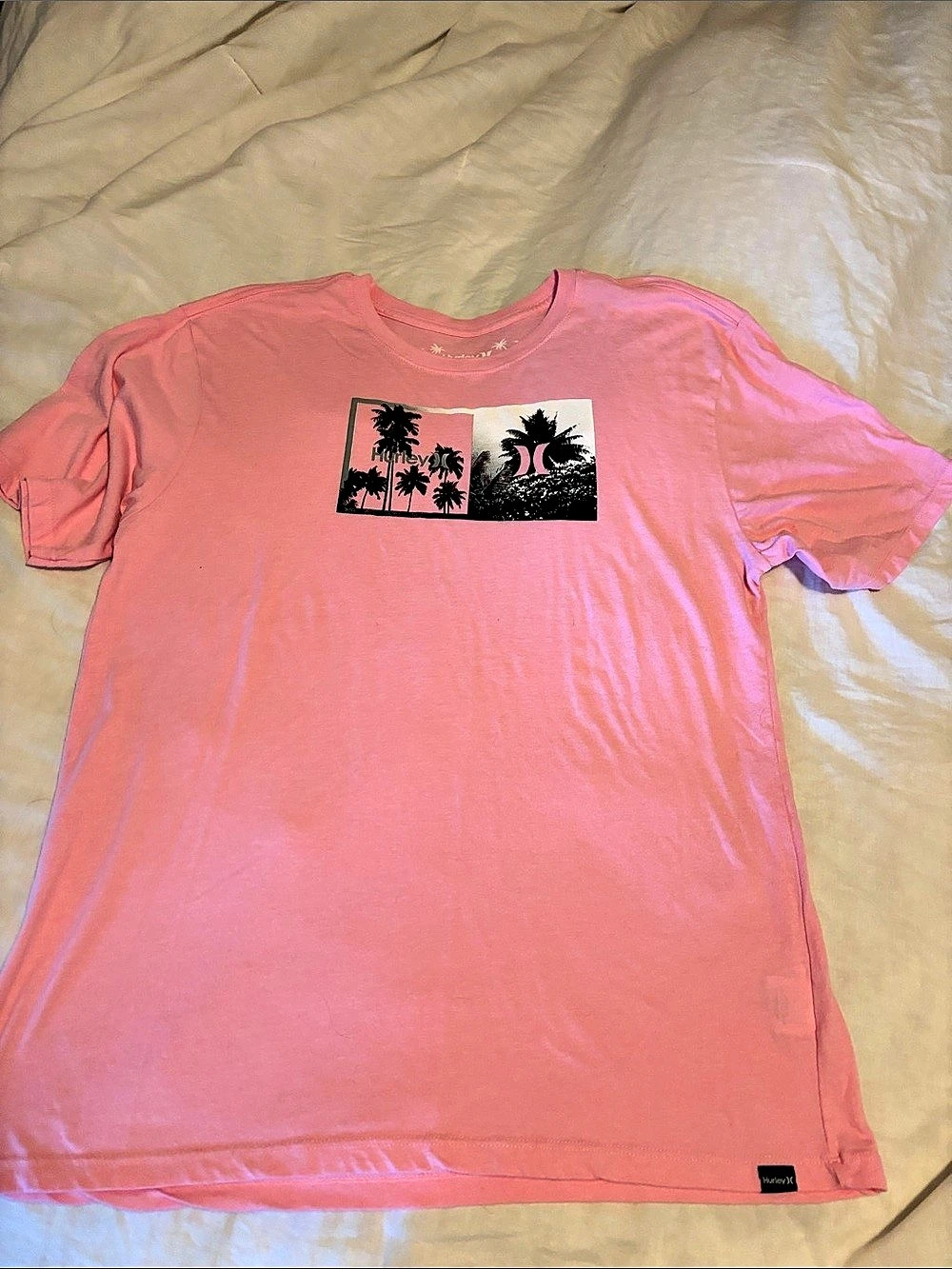 Hurley Men's Graphic Tee Pink Size Large